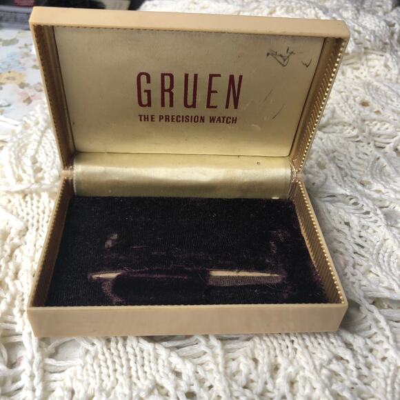 Vintage Gruen Plastic Original Wrist Watch Display Storage Box Case - Picture 12 of 14